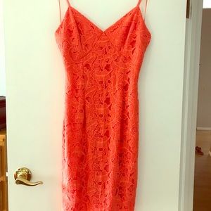 Coral Guess lace overlay dress
